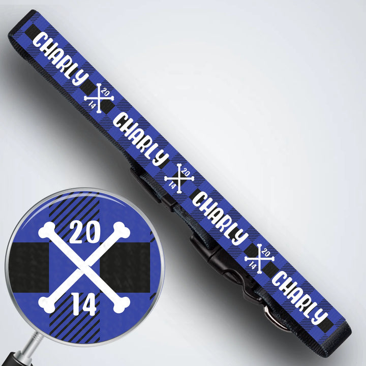 Halsband mit Knochen, Name und Geburtsjahr