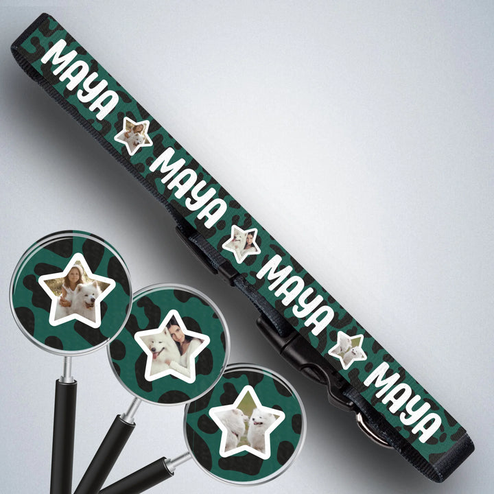 Individuelles Halsband mit Name und Sternenfotos